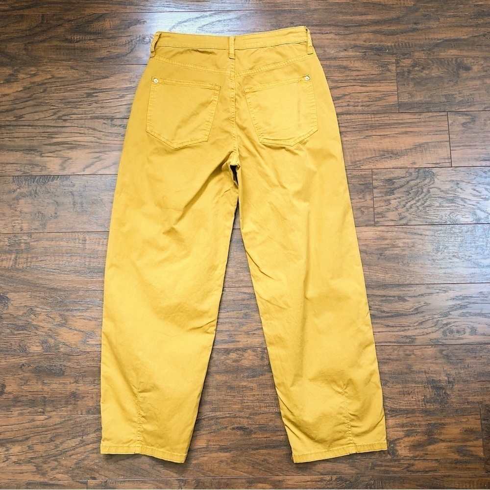 Pilcro • Anthropologie Jackson Tapered Pant mustard yellow Honey gold barrel leg - Picture 8 of 10